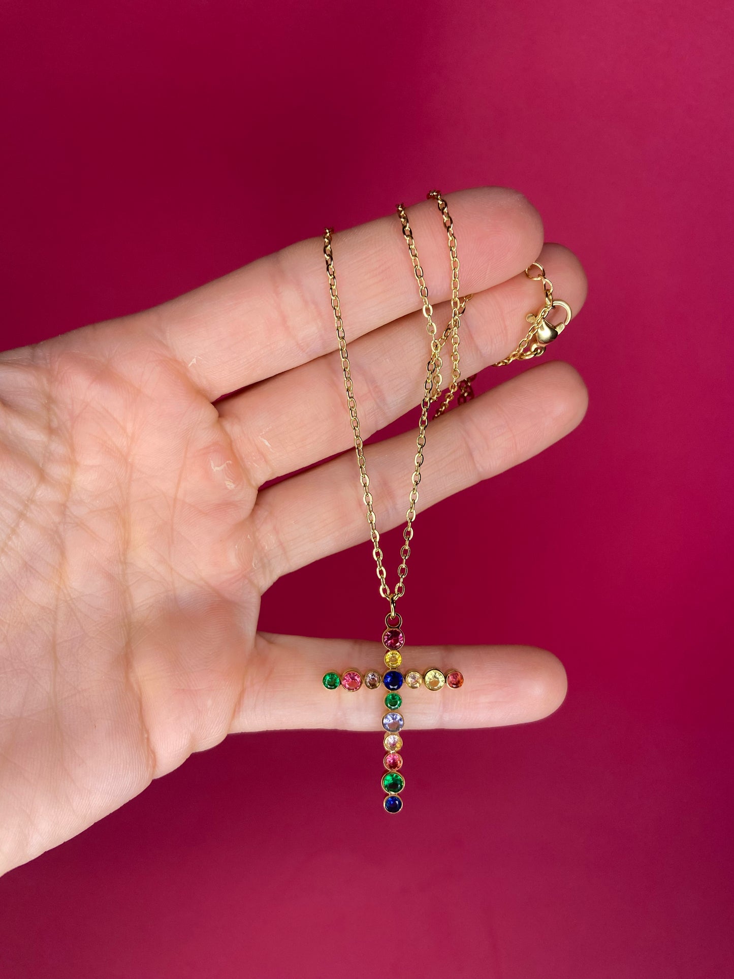 CROCE STRASS MULTI | Necklace